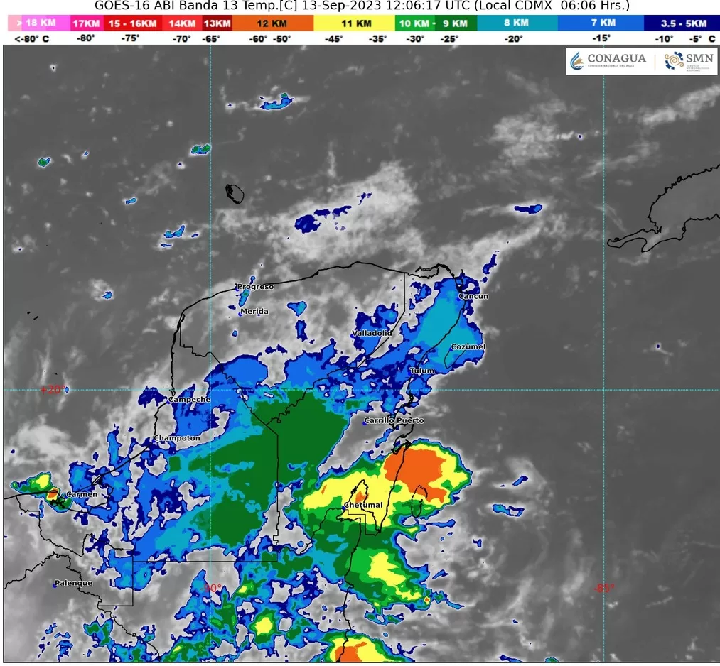 El clima para hoy 13 de septiembre en Cancún y Quintana Roo, se esperan intervalos de chubascos.