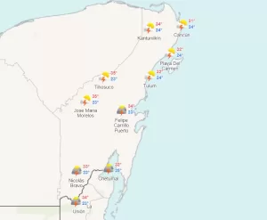 Clima para hoy en Cancún y Quintana Roo: Intervalos de chubascos