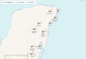 Clima para hoy en Cancún y Quintana Roo: Nublado con intervalos de chubascos
