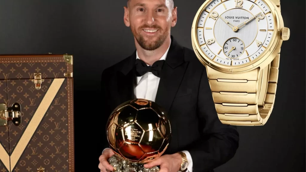¡Con reloj de oro! Esto lució Lionel Messi al recoger su nuevo Balón de Oro