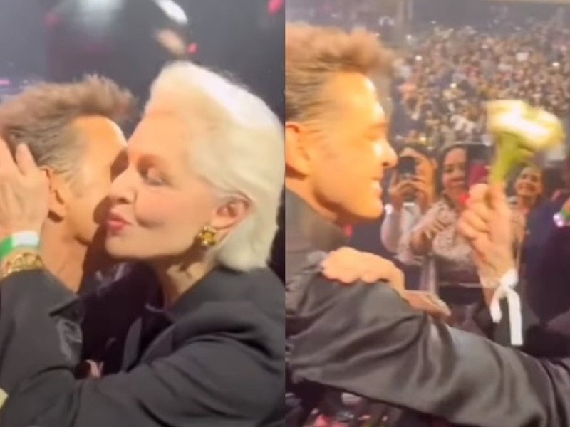 (VIDEO) Detiene Luis Miguel su concierto en Nueva York para saludar a Carolina Herrera