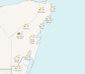 Clima para hoy en Cancún y Quintana Roo: Caluroso con probabilidad de chubascos 