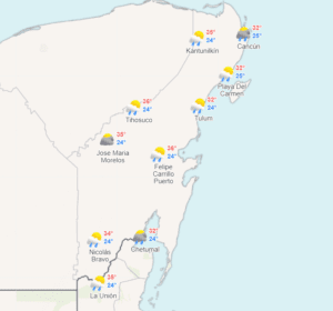 Clima para hoy en Cancún y Quintana Roo: Lluvias fuertes 