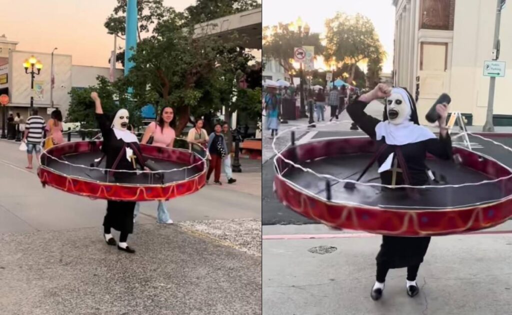 Mujer se disfraza de La Monja y se vuelve viral en concurso (VIDEO)