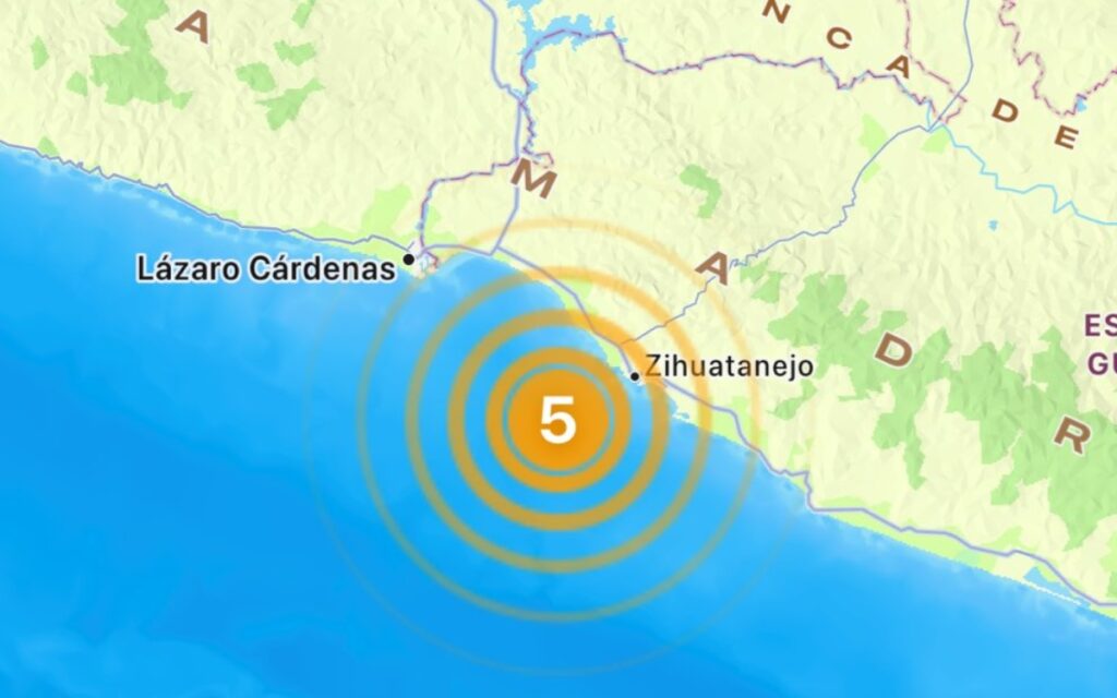 Se reporta sismo de 5 grados con epicentro en Zihuatanejo