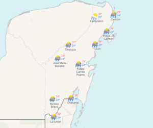 Clima para hoy en Cancún y Quintana Roo: Lluvias puntuales fuertes 