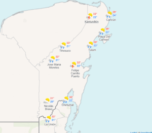 Clima para hoy en Cancún y Quintana Roo: Lluvias puntuales fuertes 