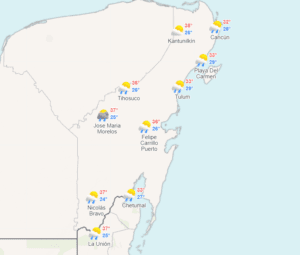 Clima para hoy en Cancún y Quintana Roo: Caluroso con probabilidad de chubascos 