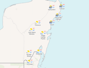 Clima para hoy en Cancún y Quintana Roo: Lluvias puntuales fuertes