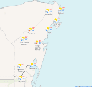 Clima para hoy en Cancún y Quintana Roo: Caluroso con lluvias fuertes 