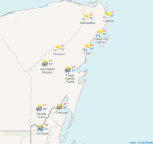 Clima para hoy en Cancún y Quintana Roo: Lluvias puntuales fuertes 