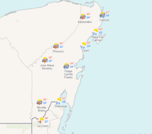 Clima para hoy en Cancún y Quintana Roo: Ambiente caluroso con lluvias 