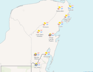 Clima para hoy en Cancún y Quintana Roo: Nublado con probabilidad de lluvias 
