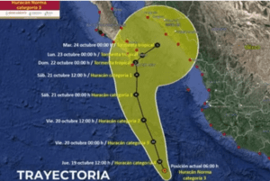 Huracán Norma se intensifica a categoría 3, tocará tierra el fin de semana 