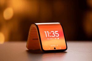 Motorola con un celular plegable en el Lenovo Tech World 2023