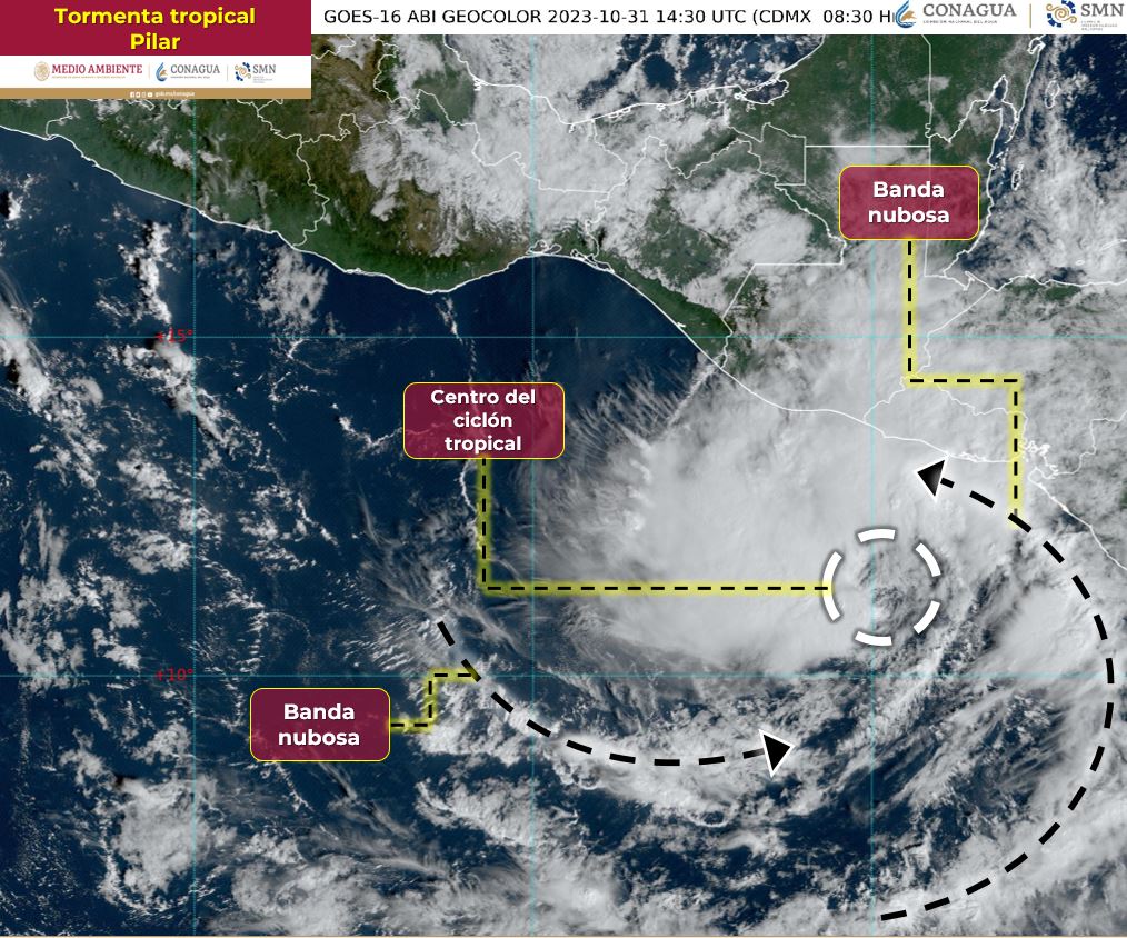 Tormenta tropical Pilar con lluvias torrenciales: Estados afectados y trayectoria