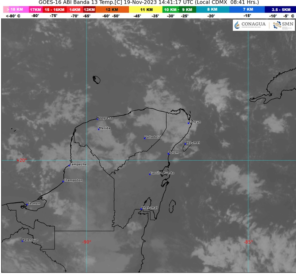 Clima para hoy en Cancún y Quintana Roo: Cielo medio nublado con lluvias aisladas