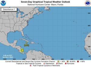 Canal de Baja Presion en el Mar Caribe conoce su trayectoria