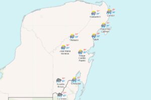 Clima para hoy en Cancun y Quintana Roo Nublado y lluvias moderadas a fuertes 2