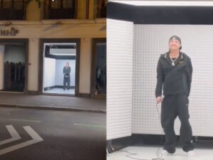 Peso Pluma ignorado al cantar en calle de Madrid VIDEO