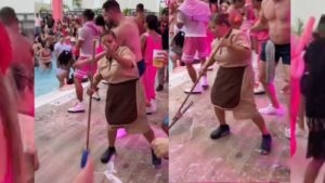 VIRAL: Empleada de limpieza del hotel en Cancún es captada bailando en Pool Party 