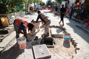 Avanza obra integral de mejoramiento de la imagen urbana del Centro de Isla Mujeres