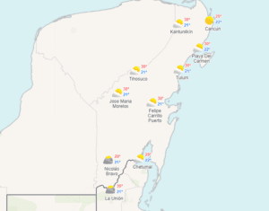 Clima para hoy en Cancún y Quintana Roo: Nublado con probabilidad de lluvias 