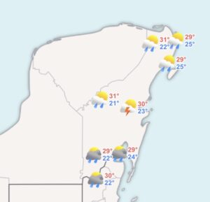 Clima para hoy en Cancún y Quintana Roo: Nublado con probables lluvias