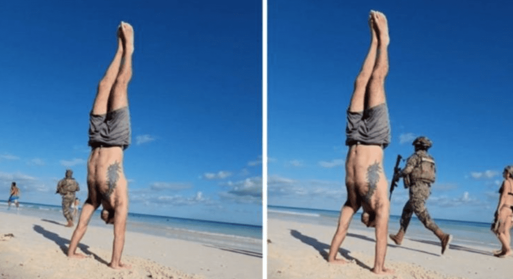 VIRAL: Maestro de Yoga trasmite clase en vivo en playa de Tulum y se cuela persecución policiaca
