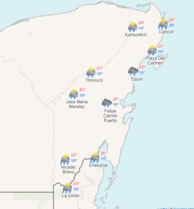 Clima para hoy en Cancún y Quintana Roo: Lluvias puntuales intensas