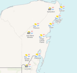 Clima para hoy en Cancún y Quintana Roo: Probabilidad de lluvias fuertes