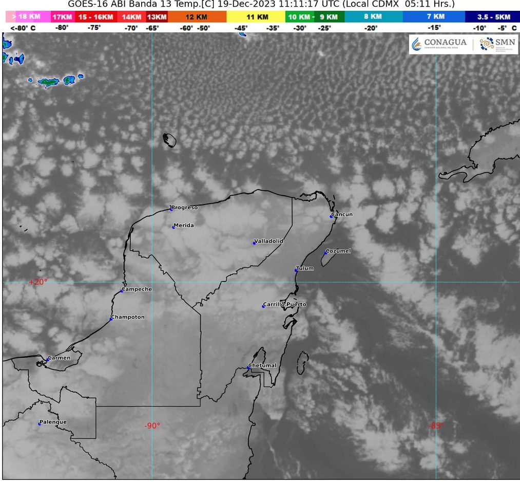 Clima para hoy en Cancún y Quintana Roo: Fresco con probabilidad de lluvia