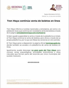 El Tren Maya aclara malentendidos sobre la suspensión de la venta de boletos y presenta su plataforma actualizada