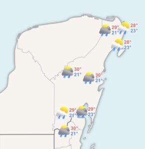 Clima hoy en Cancún y Quintana Roo: Lluvias y chubascos 