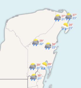 Clima hoy en Cancún y Quintana Roo: Lluvias puntuales 