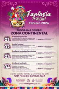 Presentan programa del Carnaval ‘Fantasía Tropical’ 2024 de Isla Mujeres 