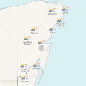 Clima hoy en Cancún y Quintana Roo: Lluvias aisladas