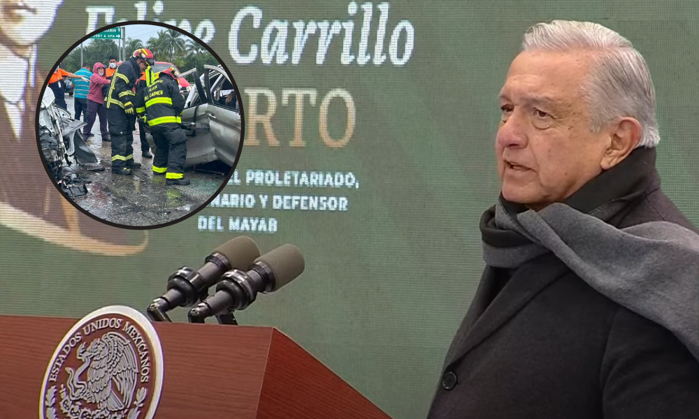 AMLO lamenta accidente en carretera Playa del Carmen-Tulum