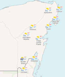 Clima hoy en Cancún y Quintana Roo: Posibles chubascos 