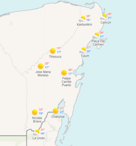 Clima hoy en Cancún y Quintana Roo: Nublado con lluvias aisladas