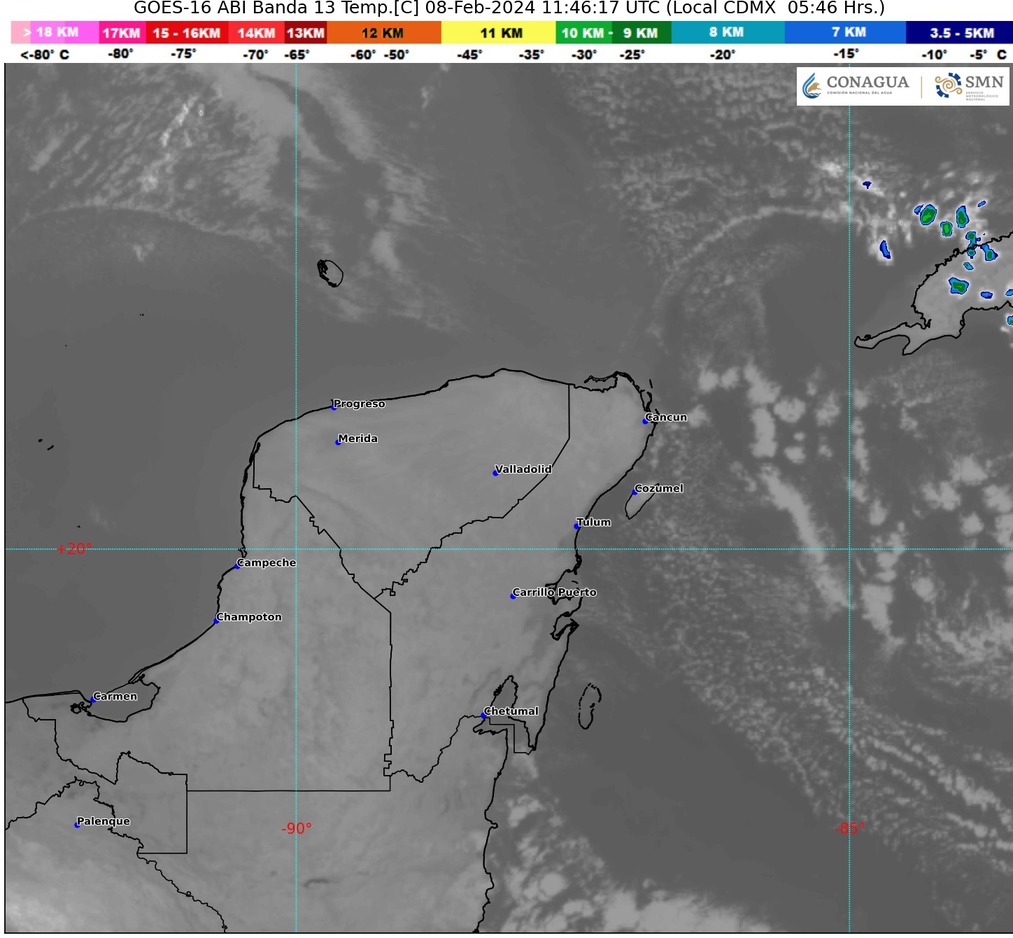 Clima hoy en Cancún y Quintana Roo: Viento de surada con lluvias