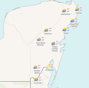 Clima hoy en Cancún y Quintana Roo: Evento de norte con lluvias puntuales