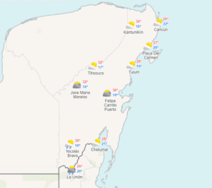 Clima hoy en Cancún y Quintana Roo: Intervalos de chubascos