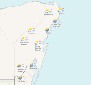 Clima hoy en Cancún y Quintana Roo: Evento de norte con lluvias