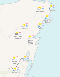 Clima hoy en Cancún y Quintana Roo: Probables lluvias aisladas