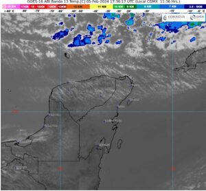 Vientos fuertes en la Península de Yucatán por evento de Norte