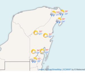 Clima hoy Cancún y Quintana Roo: temperaturas máximas y probables lluvias