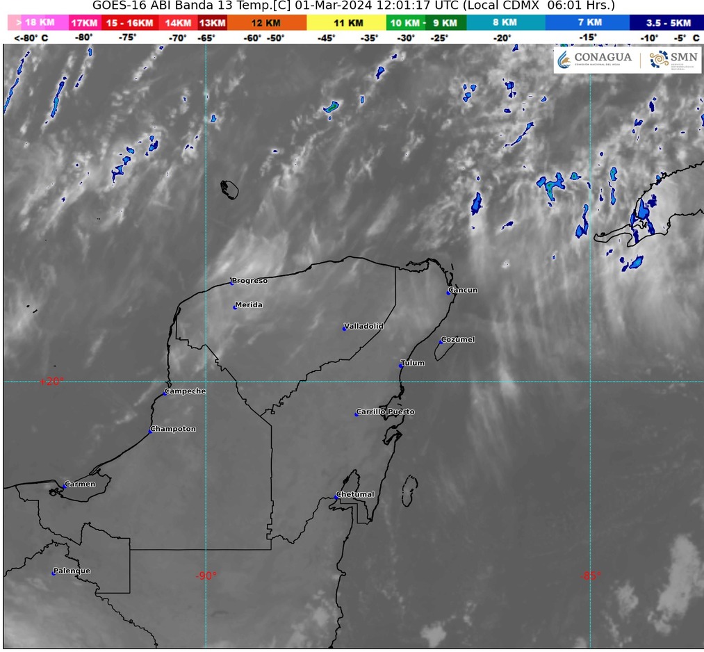 Clima hoy en Cancún y Quintana Roo: Caluroso con probabilidad de lluvias