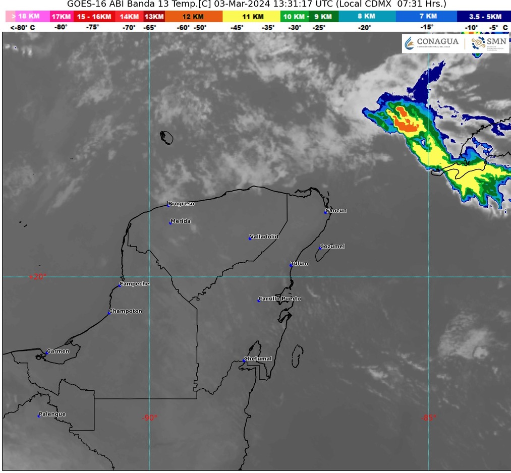 Clima hoy en Cancún y Quintana Roo: Caluroso con probabilidad de lluvias