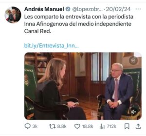 Entrevista de AMLO en YouTube sera bajada de sus canales oficiales